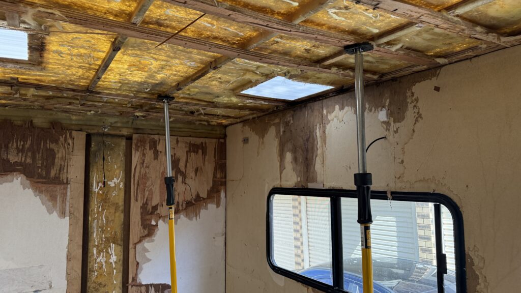 Inside of Campervan stripped